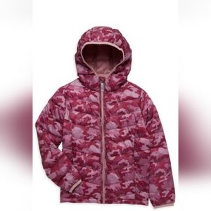 Girl's Puffer foldable camo jacket